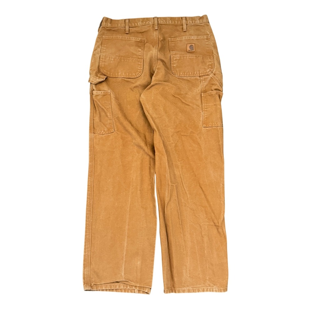 Carhartt B11 BRN Washed Duck Work Dungaree Pants Brown 36x32 Mens